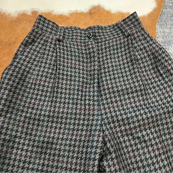 Vintage Sparrs Concepts WOOL GRAY/BLACK HOUNDSTOOTH PANTS Size 6 High Rise - Picture 3 of 7